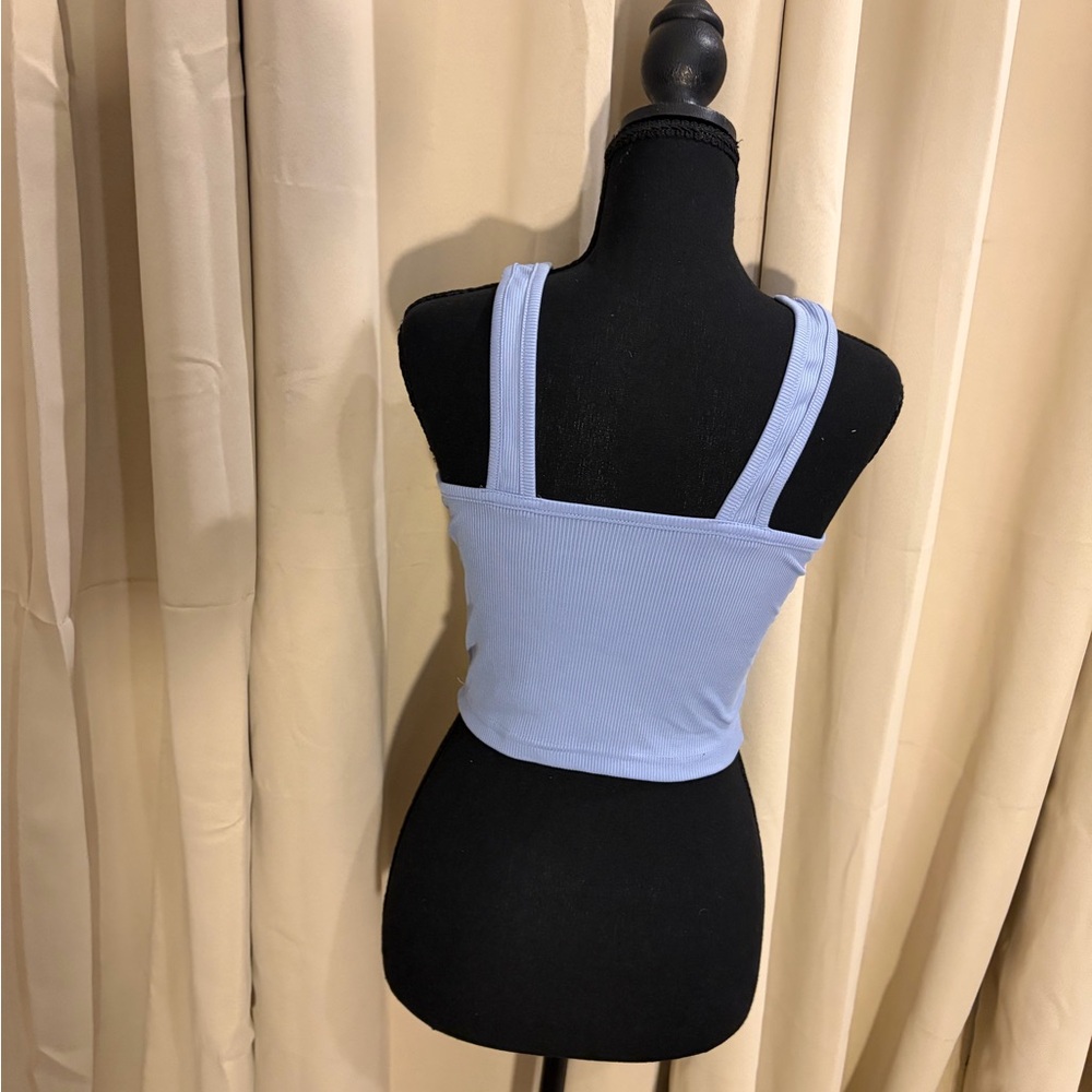 SHEIN Sky Blue Ribbed Tank Top - Picture 2 of 3